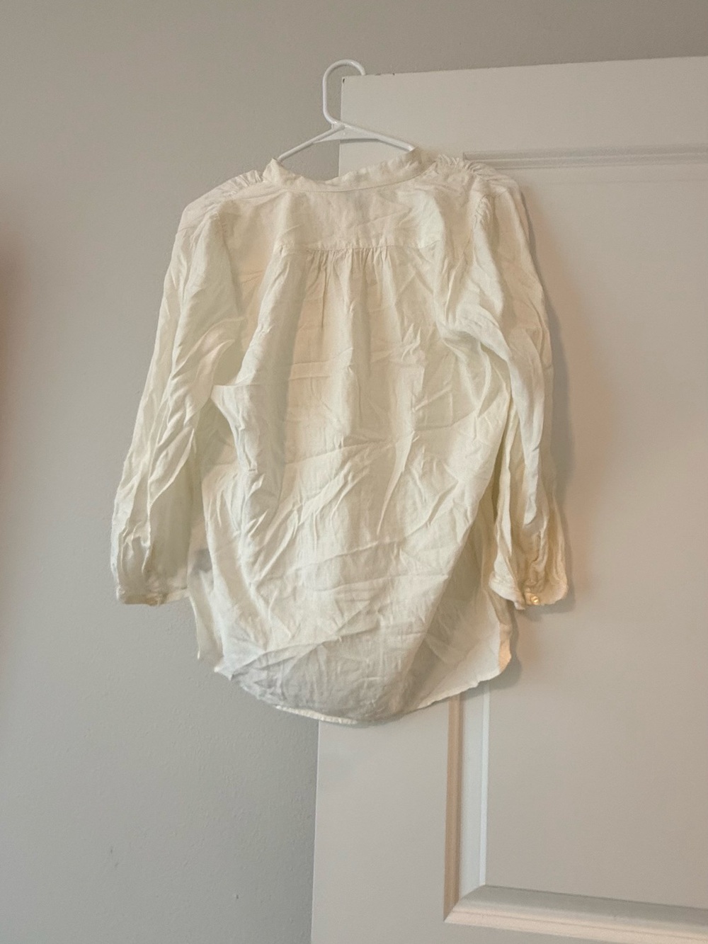 Ralph Lauren Ivory Ruffle Front Blouse - Picture 9 of 9